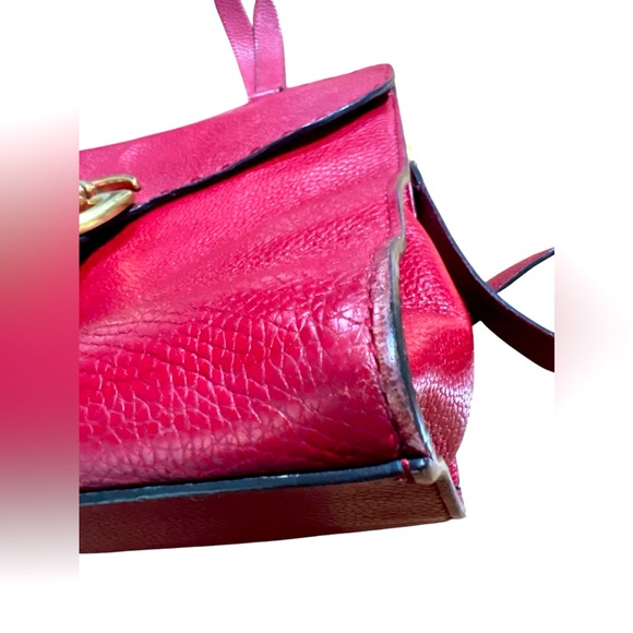 Gucci Calfskin Small GG Marmont Top Handle Bag in Vulcanic Red - Picture 11 of 16